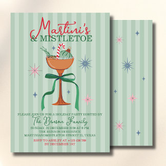 Martini's & Mistletoe Christmas Cocktail event Invitation