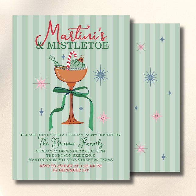 Martini's & Mistletoe Christmas Cocktail event Invitation (Creator Uploaded)