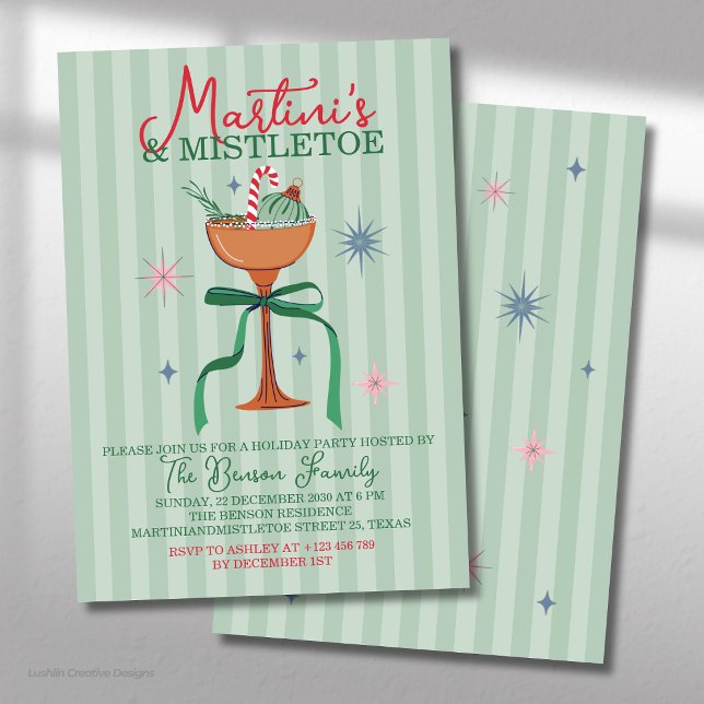 Martini's & Mistletoe Christmas Cocktail event Invitation (Creator Uploaded)