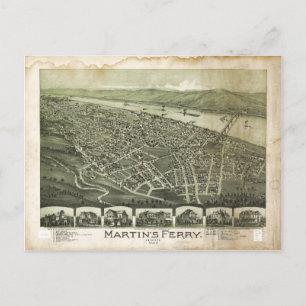 Martin's Ferry Ohio by Thaddeus Fowler (1899) Postcard