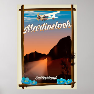 Martinsloch Switzerland travel poster