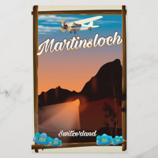 Martinsloch Switzerland travel poster Stationery