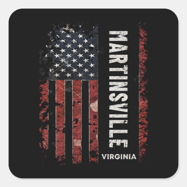 Martinsville Virginia Square Sticker (Front)