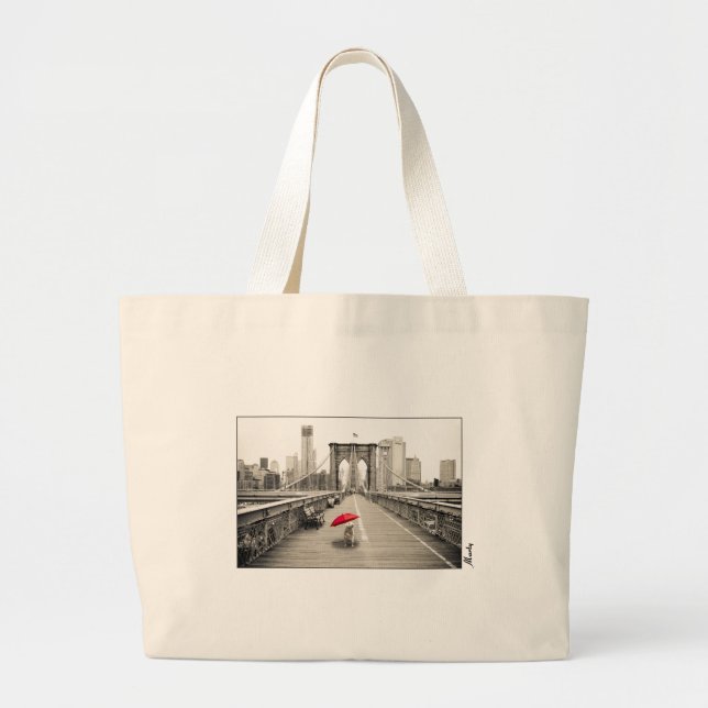 Marty Mouse on the Brooklyn Bridge Tote Bag (Front)