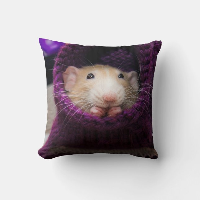 Marty Mouse Purple Sock Pillow (Front)