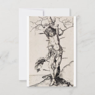Martyrdom of Saint Sebastian by Martin Schongauer Thank You Card