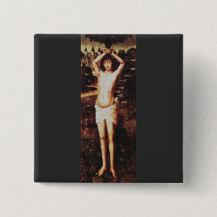 Martyrdom of Saint Sebastian Early Christian 15 Cm Square Badge