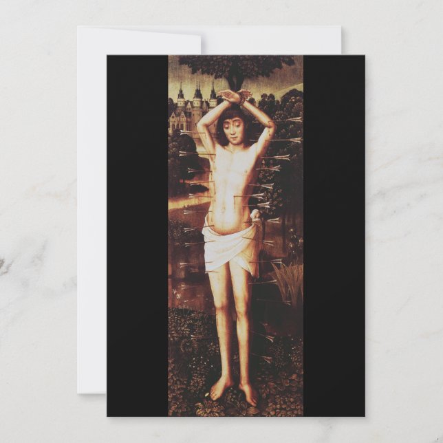 Martyrdom of Saint Sebastian Early Christian Holiday Card (Front)
