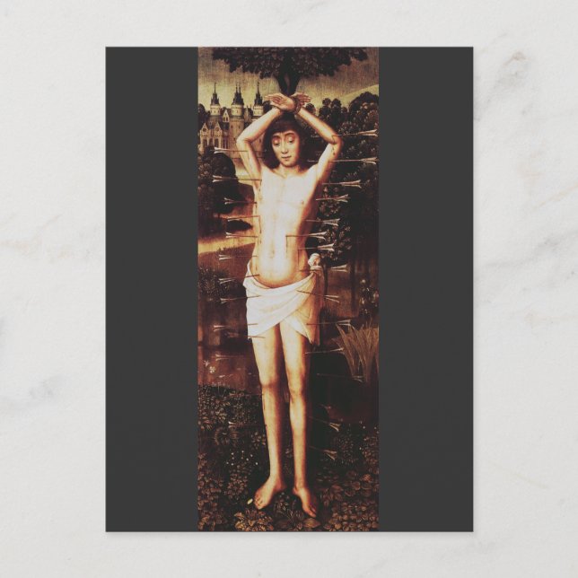 Martyrdom of Saint Sebastian Early Christian Postcard (Front)