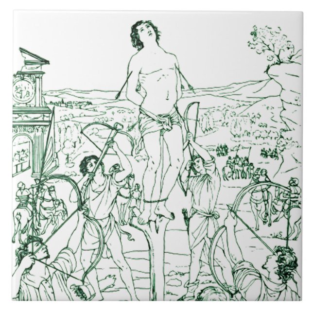 Martyrdom of Saint Sebastian  Tile (Front)