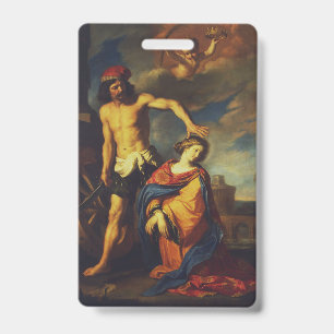 Martyrdom of St. Catherine Sacred Fine Art Collect ID Badge