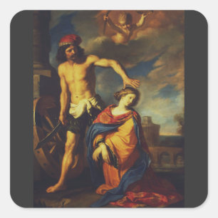 Martyrdom of St. Catherine Sacred Fine Art Collect Square Sticker