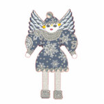 Martzkin Angel Ornament Photo Sculpture Decoration<br><div class="desc">This acrylic Tinsel Martzkin Christmas Ornament will look sweet on any tree! It makes make a great holiday party favour or Christmas gift tie-on,  too! Also available as a table decoration,  keychain,  magnet,  or brooch. From my Tinsel Martzkin Collection of coordinated holiday stationery and postage,  tabletop items and gifts.</div>