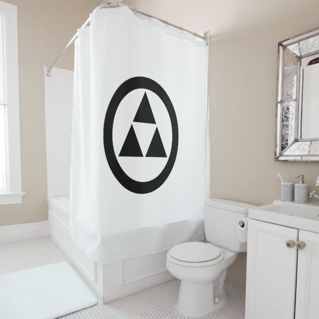Maru ni Mitsu Uroko Shower Curtain (In Situ)