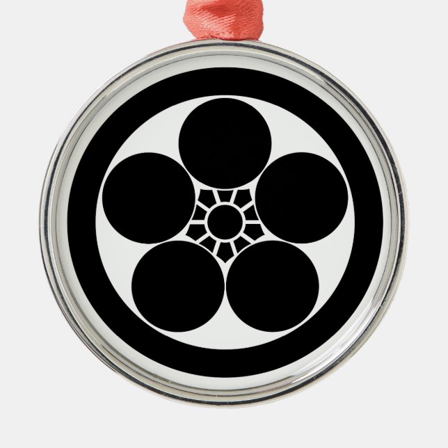 Maru ni Umebachi Metal Tree Decoration (Front)