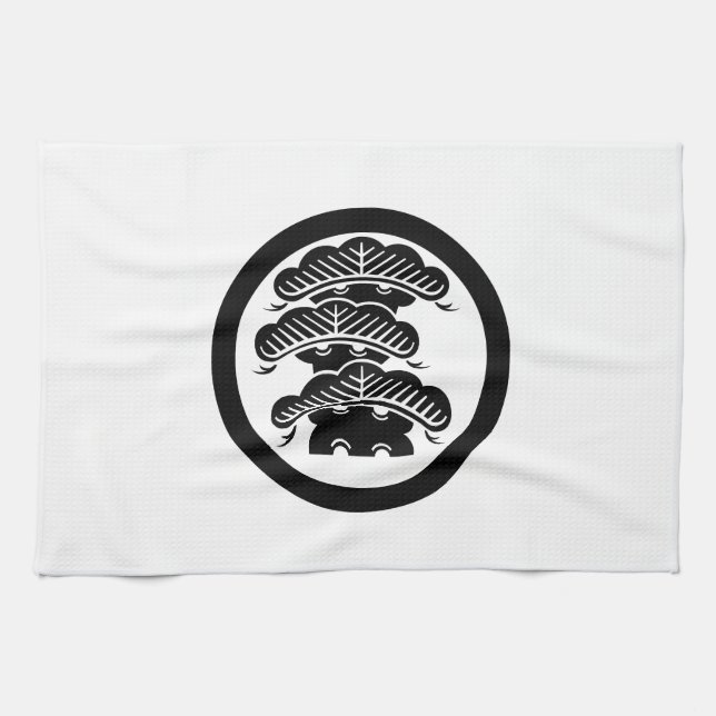 Maruni arashitsuki hidari sangai matsu tea towel (Horizontal)