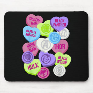 Marvel Avengers Symbols Candy Hearts Valentines Da Mouse Mat