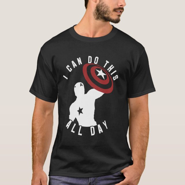 Marvel Captain America I Can Do This All Day SIlho T-Shirt (Front)
