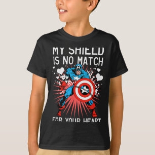 Marvel Captain America Shield Heart Valentine Grap T-Shirt