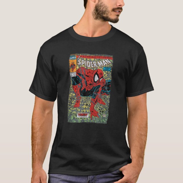 Marvel Comics Retro Classic Spider Man Torment Dis T-Shirt (Front)