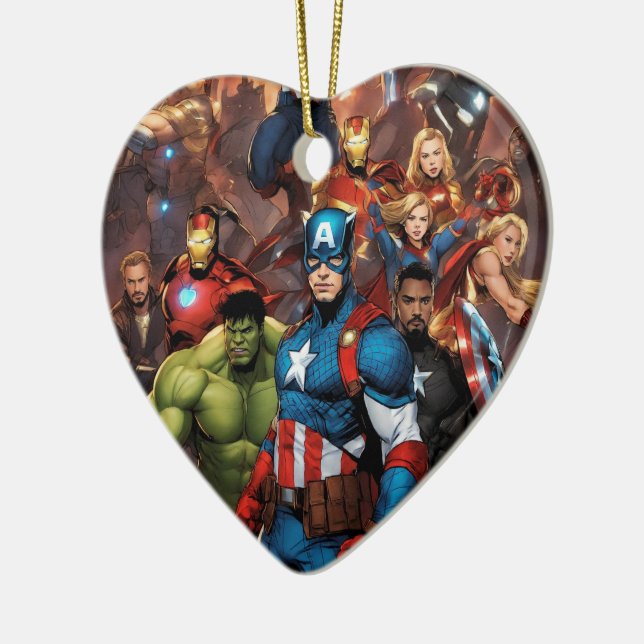 Marvel Heart  Ceramic Tree Decoration (Left)