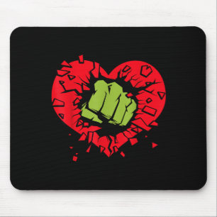 Marvel Hulk Smash Heart Valentines Day Mouse Mat