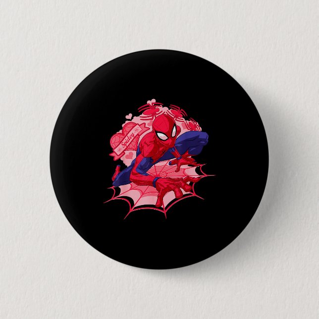 Marvel Spider-man Hearts Valentines Day  6 Cm Round Badge (Front)