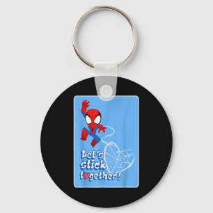 Marvel Spider-man Lets Stick Together Valentine Ca Key Ring