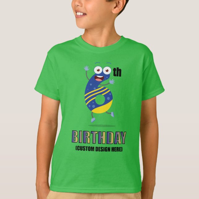 Marvel Spider-Man Swinging 6th Birthday Graphic  T-Shirt (Front)