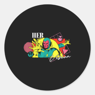 Marvel Valentines Day 90s Couples Matching Her Vis Classic Round Sticker