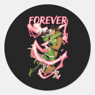 Marvel X-men Rogue And Gambit Forever Kiss Valenti Classic Round Sticker