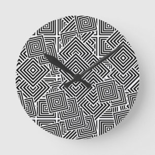 Marvellous black and white geometry round clock