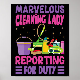 Marvellous Cleaning Lady Reporting For Duty - Funn Poster
