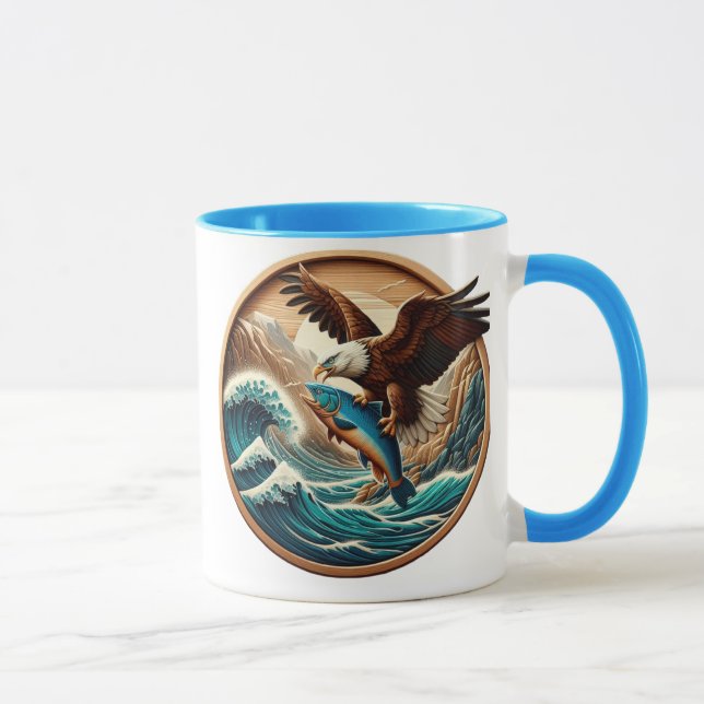 Marvellous Eagle Swooping Down to Catch Fish  Mug (Right)