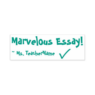 "Marvellous Essay!" + Educator Name Rubber Stamp