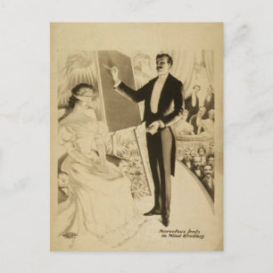 Marvellous Feats in Mind Reading Retro Theatre Postcard
