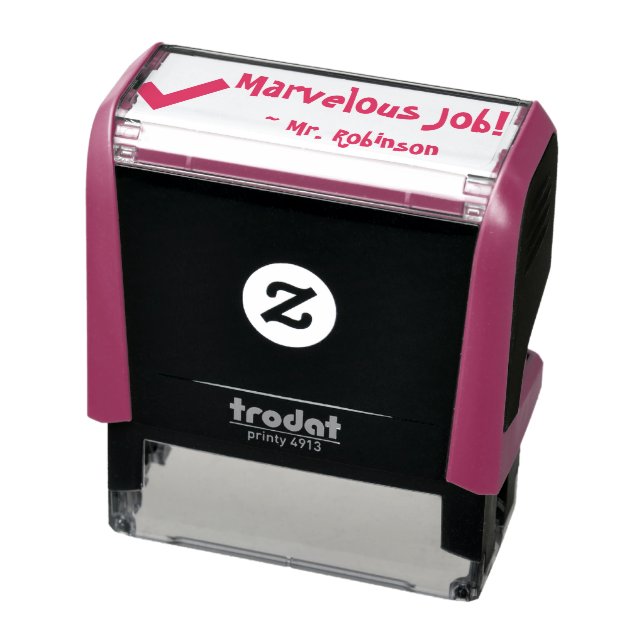 "Marvellous Job!" + Instructor's Name Rubber Stamp (Product)