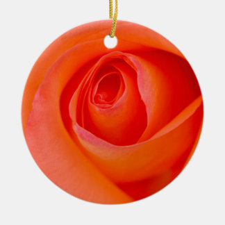 Marvellous Orange Rose Bud Ceramic Tree Decoration