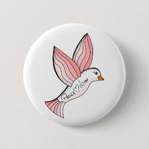 Marvellous Peace and Love Dove 6 Cm Round Badge