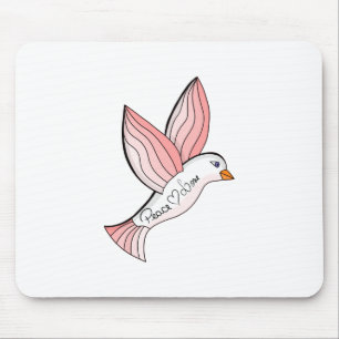Marvellous Peace and Love Dove Mouse Mat