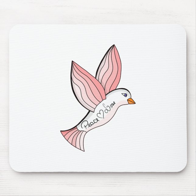 Marvellous Peace and Love Dove Mouse Mat (Front)