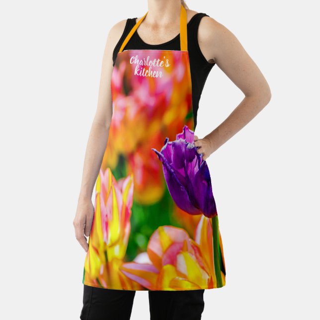 Marvellous Tulip Flowers On A Flowerbed Apron (Insitu)