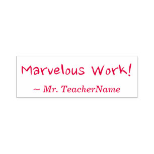 "Marvellous Work!" Commendation Rubber Stamp