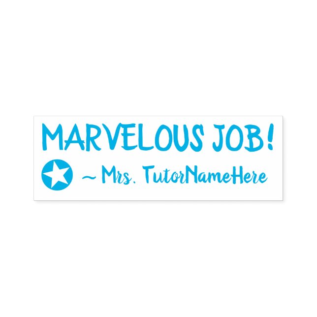 "MARVELOUS JOB!" Commendation Rubber Stamp (Design)