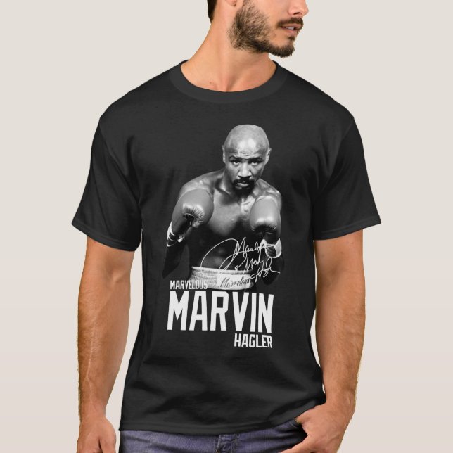 Marvelous Marvin Hagler Boxing Legend Signature Vi T-Shirt (Front)