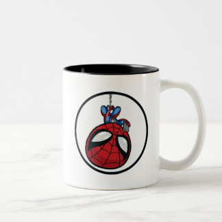 Marvel's Spider-Man | Cartoon Spidey Upside Down Two-Tone Coffee Mug
