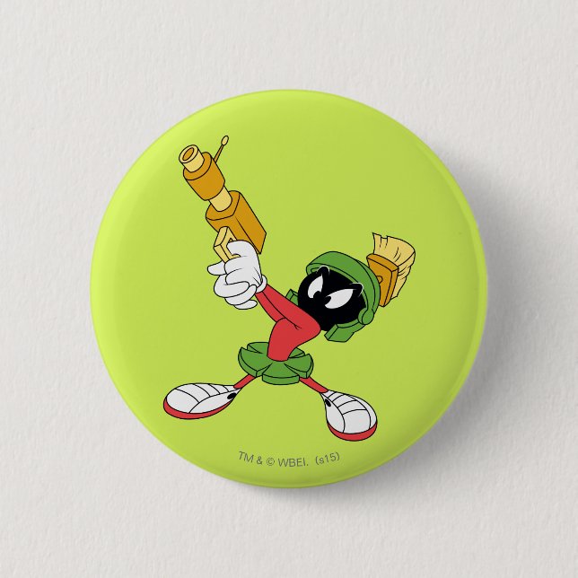 MARVIN THE MARTIAN™ Aiming Laser 6 Cm Round Badge (Front)