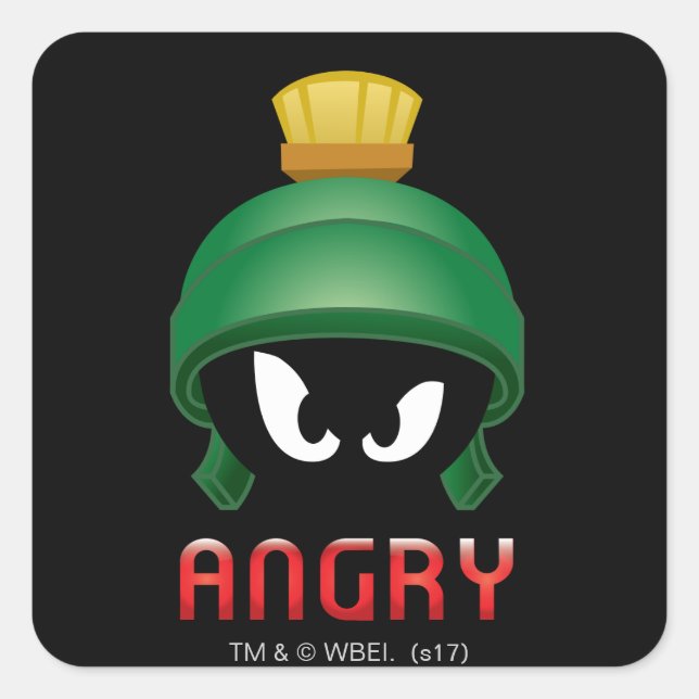 MARVIN THE MARTIAN™ Angry Emoji Square Sticker (Front)