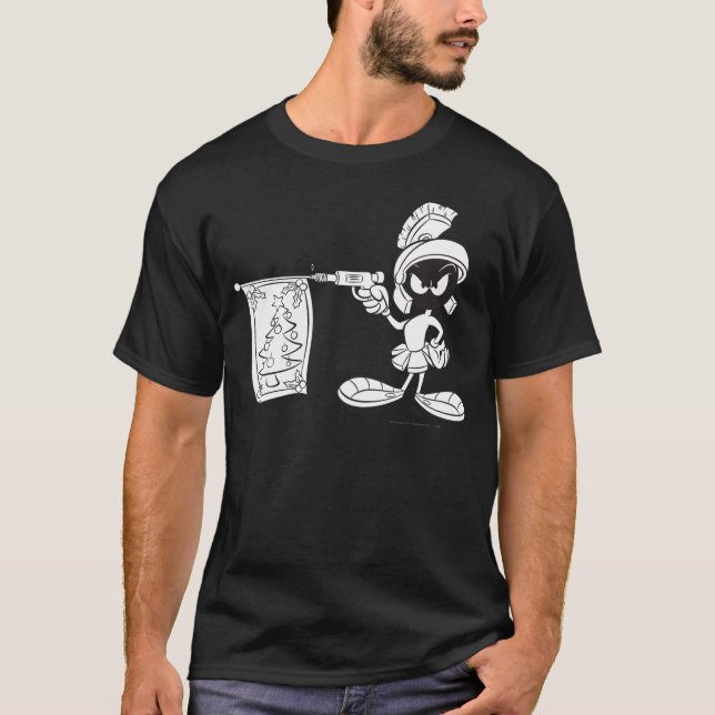 MARVIN THE MARTIAN™ Christmas Tree Pop Gun T-Shirt (Front)