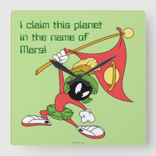 MARVIN THE MARTIAN™ Claiming Planet Square Wall Clock